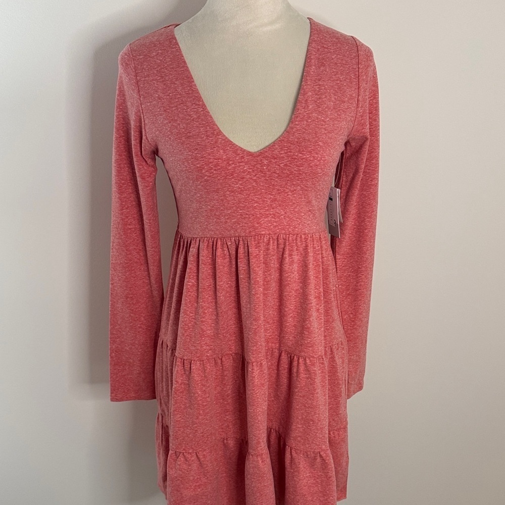 BP Coral Long Sleeve Tiered Dress